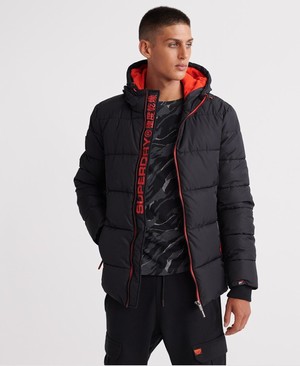 Superdry Sports Puffer Férfi Kabát Fekete | XIZTL9340